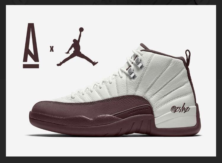 24.0 a ma maniere nike air jordan 12 新品 プラケース破損無し DV6989-100 White and Burgundy Crush