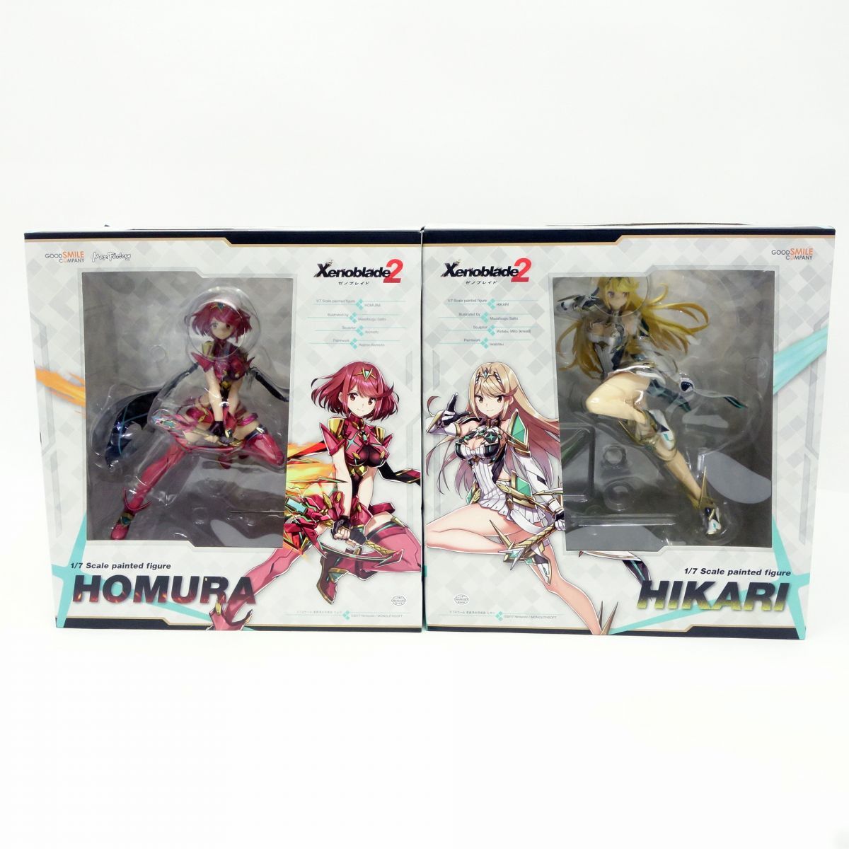 062s グッドスマイルカンパニー ゼノブレイド2 ヒカリ ホムラ 1/7 フィギュア 2点セット ※中古_画像1