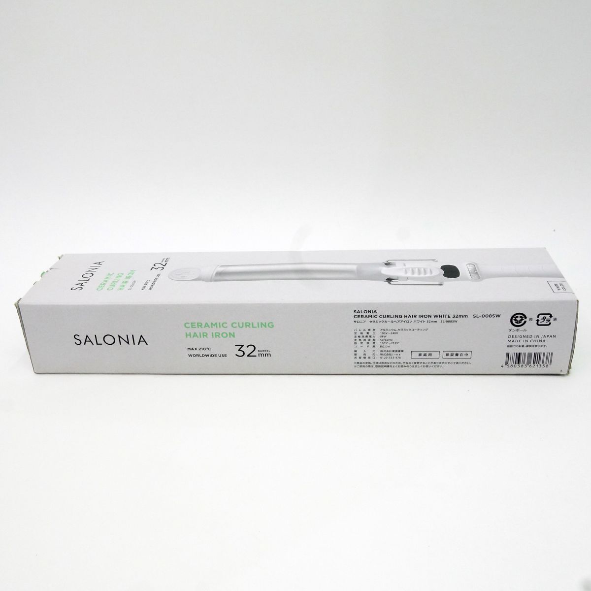 110【未使用】SALONIA サロニア セラミックカールヘアアイロン 32mm ホワイト SL-008SW_画像8
