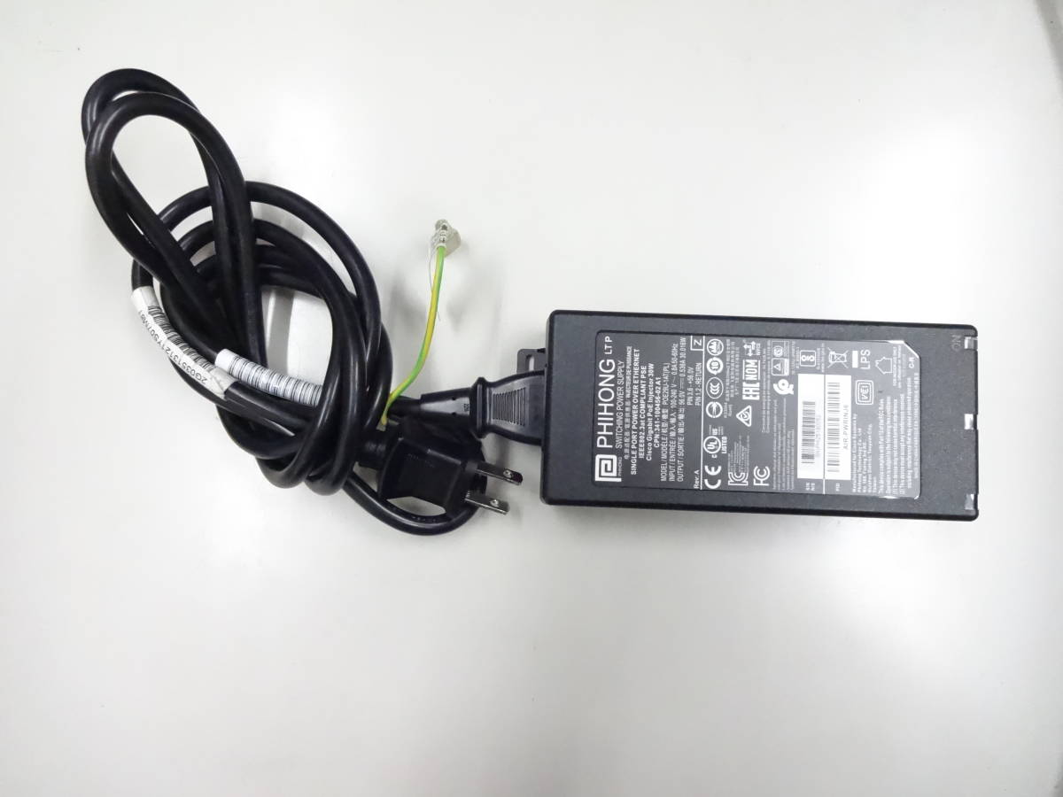 複数在庫　PHIHONG　パワーオーバーイーサネット POE29U-1AT(PL)　56V　0.536A　電源ケーブル付　中古動作品　_画像1