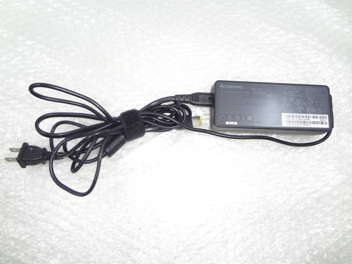 在庫限り　lenovo　ACアダプタ　角形　ADLX90NCC2A　ADLX90NDC2A　ADLX90NLC2Aなど　20V 4.5A 90W ケーブル付き　中古動作品_画像1