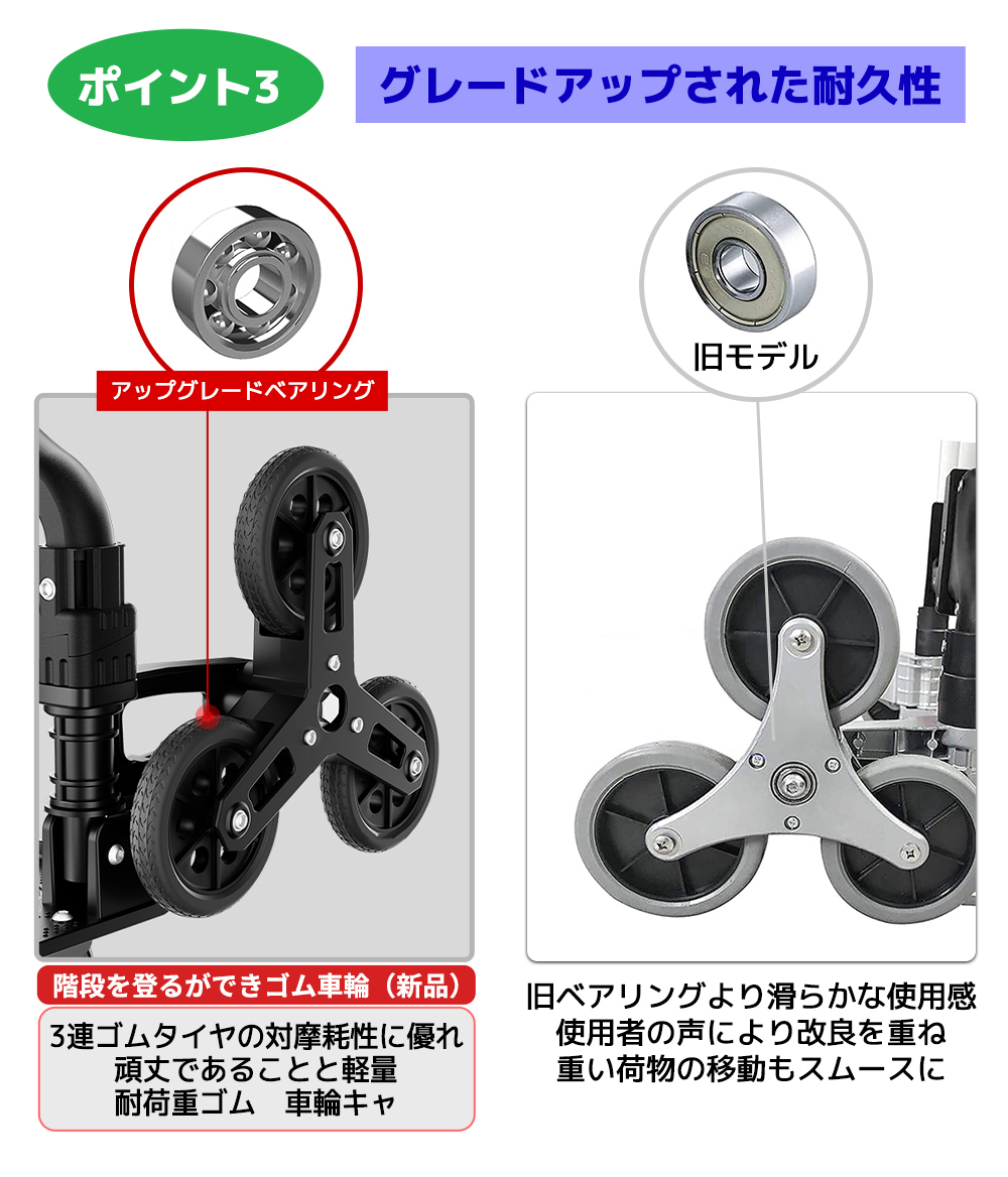 新品 キャリーカート 折りたたみ 耐荷重75kg 360度回転 10輪 軽量 アウトドア 高さ調節 アルミニウム合金 バッグ＋弾力ロープ付 YIinleaderの画像4