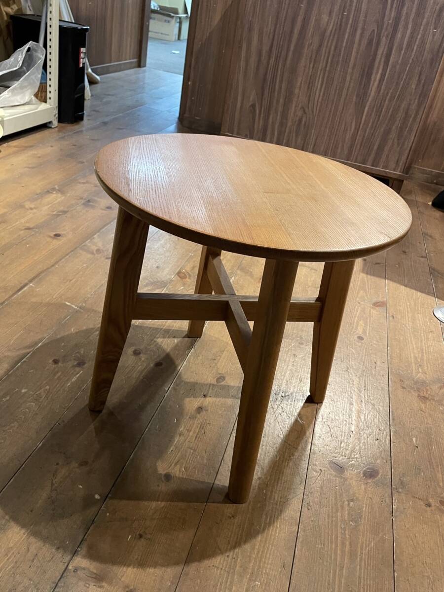 起立木工 KRD タモ サイドテーブル ラウンド型 コーヒーテーブル