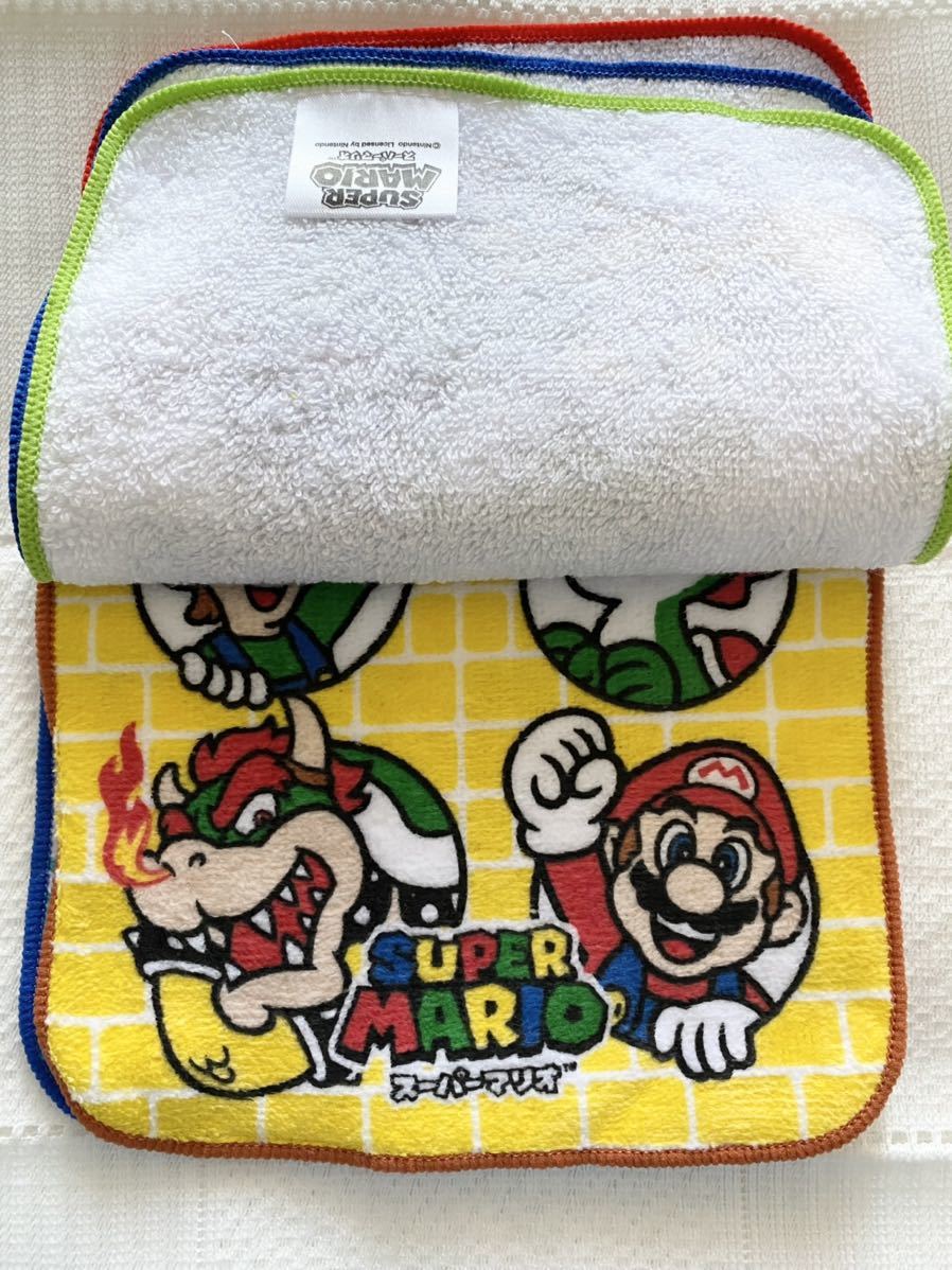 即決★新品　スーパーマリオ　ミニタオル5枚組　ポケットタオル　プチタオル　ハンカチ　SUPERMARIO 幼稚園　保育園　入園_画像4