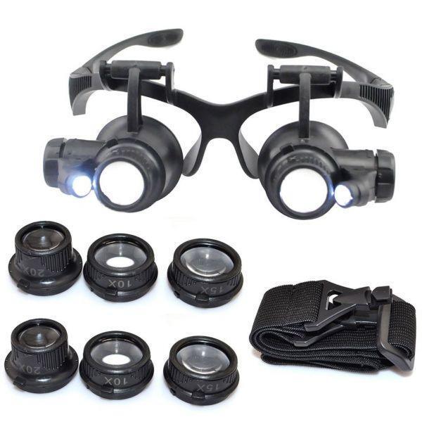  sending 380 jpy *10-25 times LED attaching glasses type head magnifier R magnifying glass *