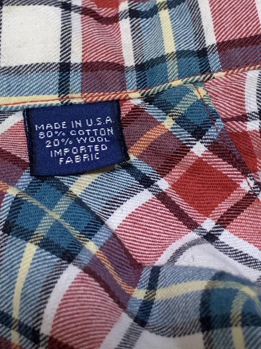 90's Brooks Brothers ボタンダウン長袖フランネルチェックシャツ ブルックスブラザーズ アメリカ ビンテージ VINTAGE 古着 USED USA製_画像8