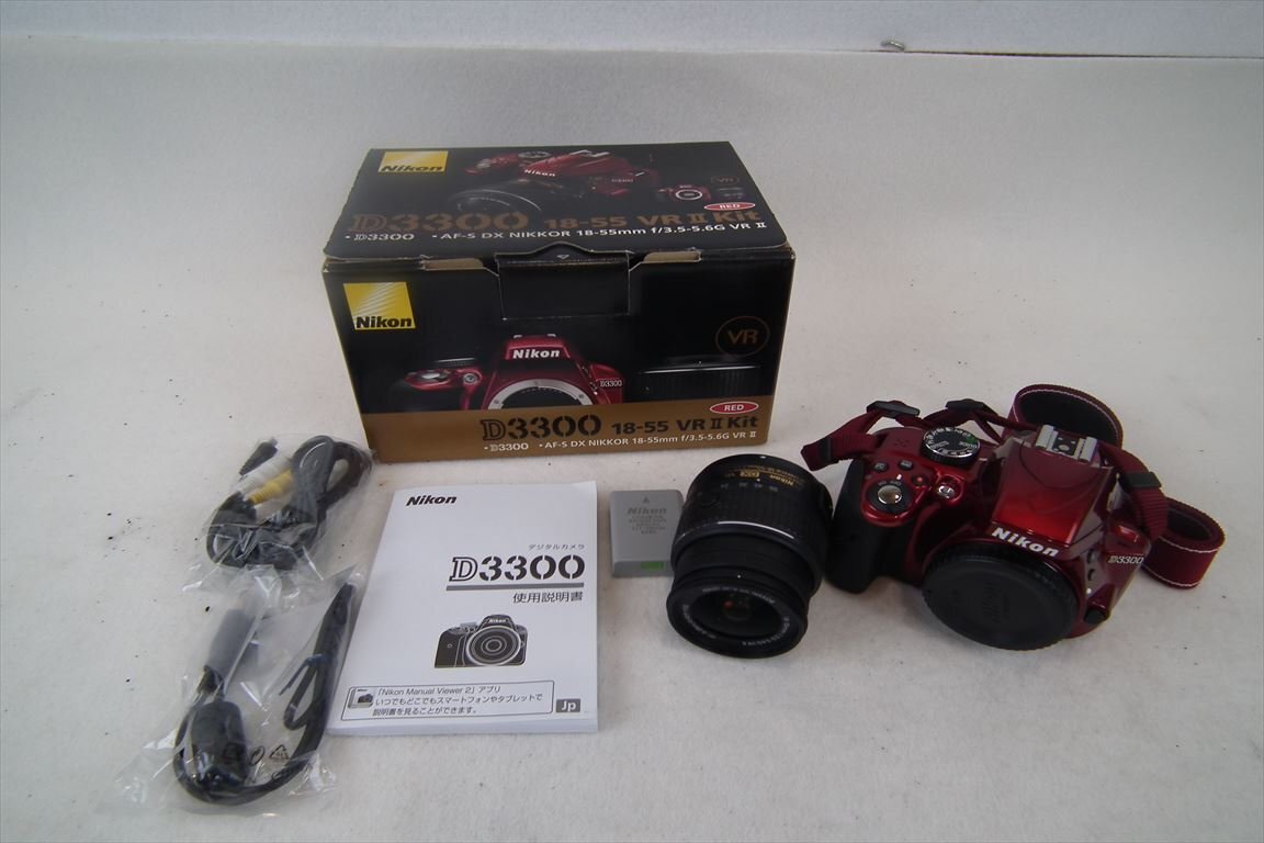 ☆ Nikon ニコン D3300 18-55 VR II KIT RED デジタル一眼レフカメラ 動作確認済 中古 240207M4546_画像1