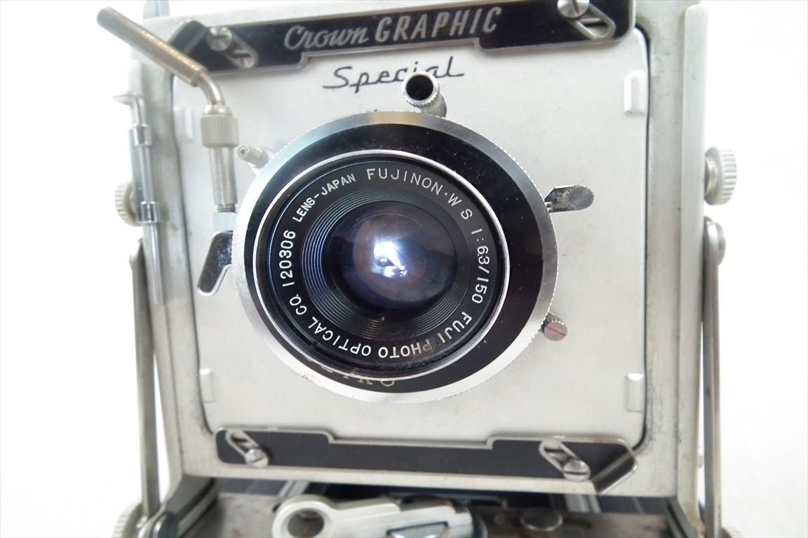 ☆ GRAFLEX グラフレックス Crown GRAPHIC 大判カメラ FUJINON・WS 1:6.3/150 シャッター切れOK 中古 240208T3439_画像2