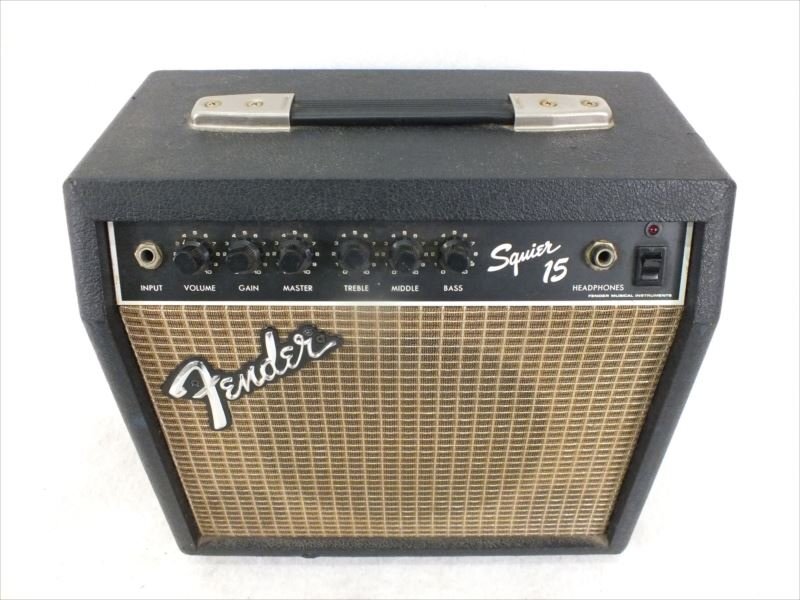 ♪ Fender フェンダー Squier15 ギターアンプ 音出し確認済 中古 現状品 240311H2103の画像1