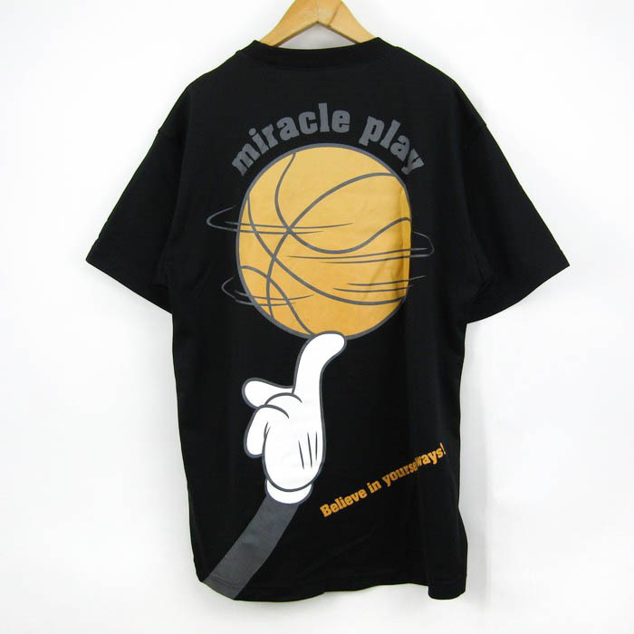 ミズノ 半袖Tシャツ バスケットボール スポーツウエア メンズ Lサイズ ブラック×ベージュ Mizuno_画像2