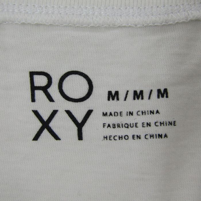  Roxy короткий рукав футболка Logo T укороченные брюки длина спортивная одежда женский M размер белый × черный ROXY