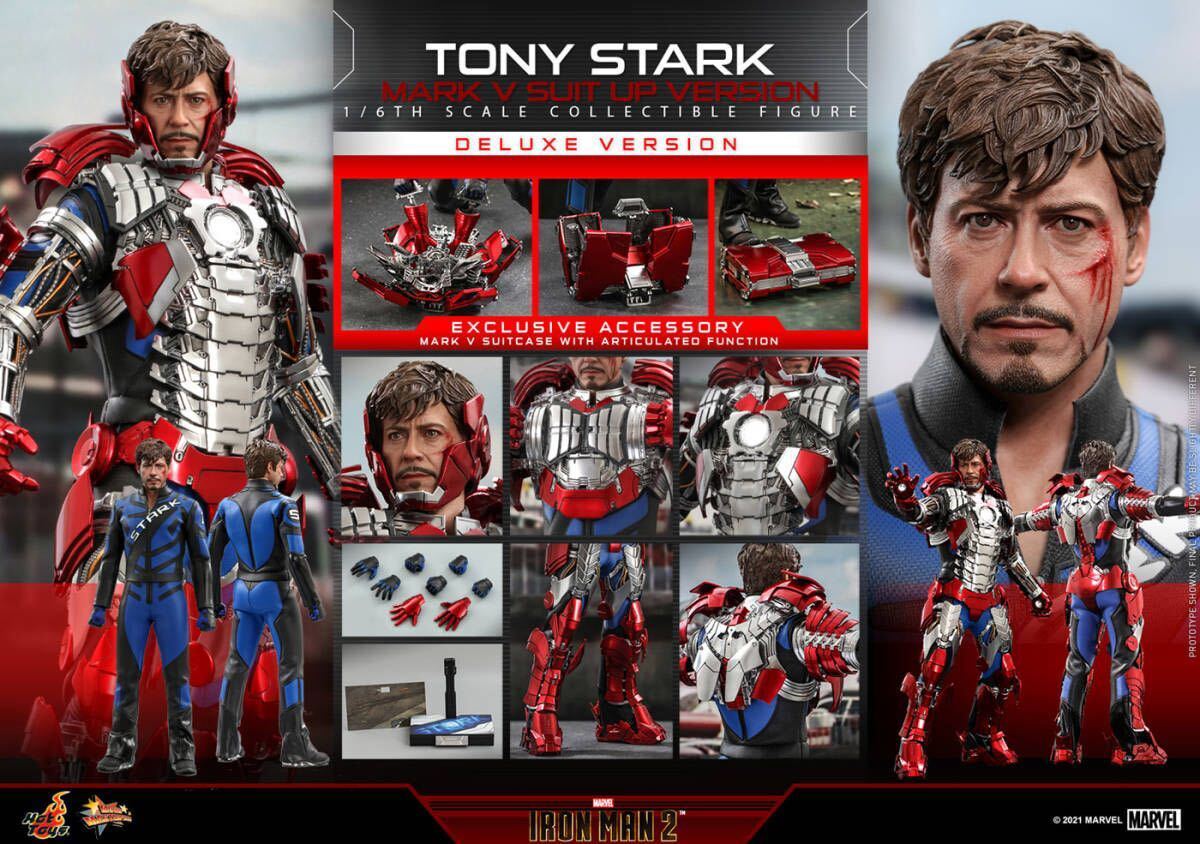 新品未開封ホットトイズ アイアンマン2 Iron Man 2 トニー・スターク ボーナス付(検 hottoys tony stark MMS400D18 mark V MK 5 マーク5)の画像1