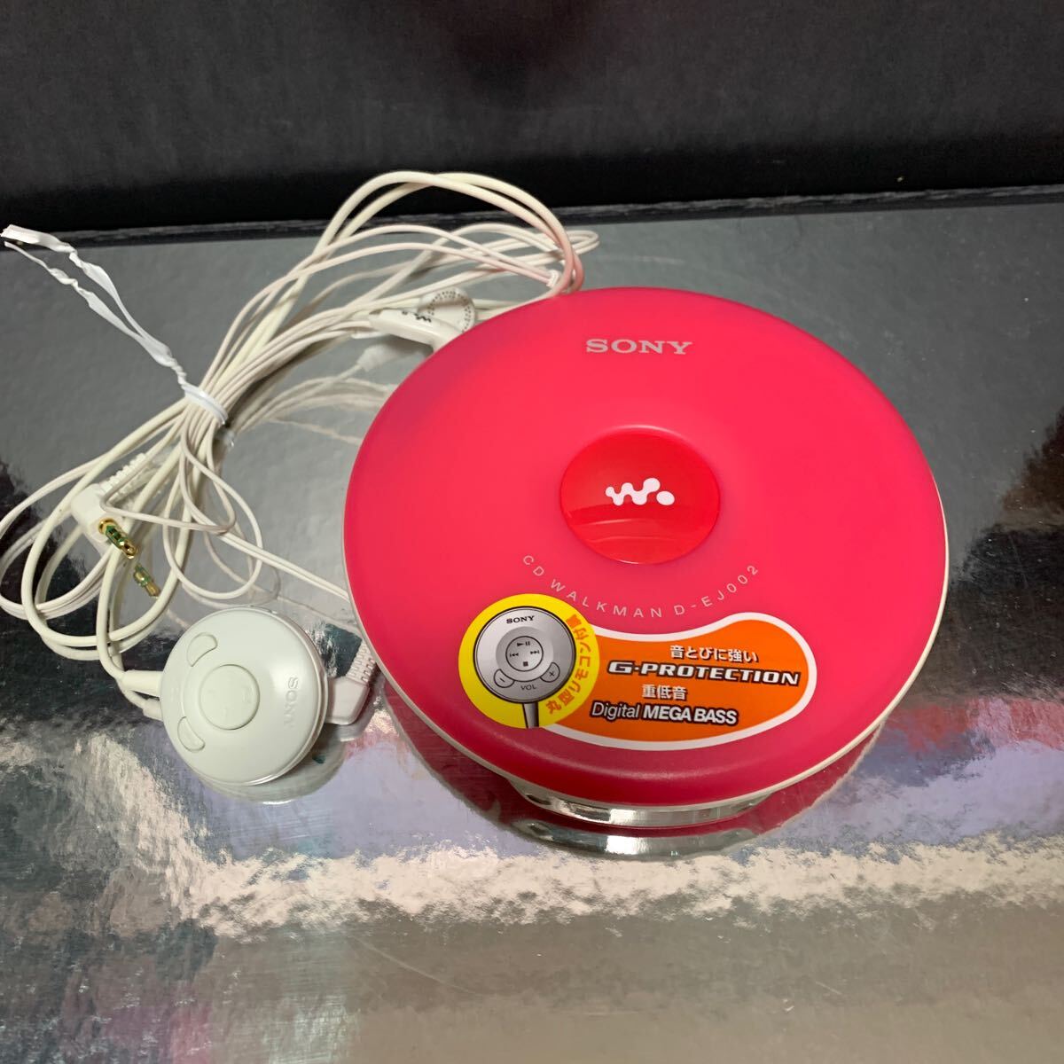 SONY ソニー ポータブルCDプレーヤー WALKMAN ウォークマン D-EJ002 ピンク CDウォークマン CD-R G-PROTECTION 5701975 音出し確認済_画像1