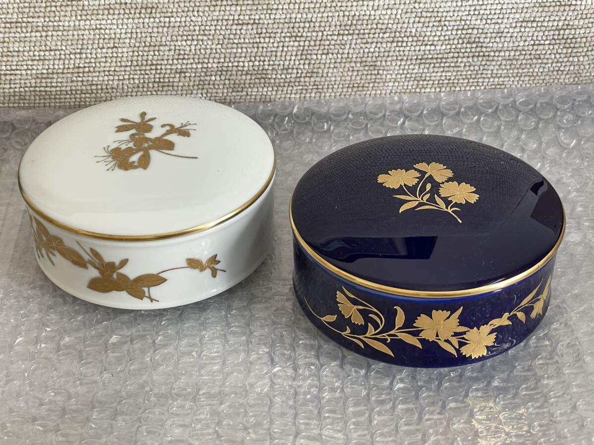 RBT327a 香蘭社 蓋付き 小鉢 2セット 中古現状品 昭和レトロ Porcelain small plate for dishes Japanese antiqueの画像1