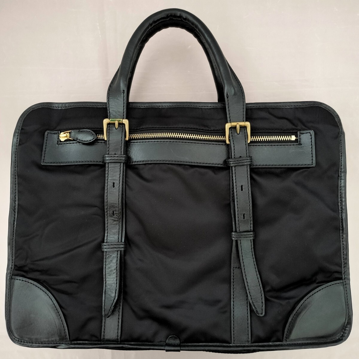 GANZO ガンゾ ブリーフケース ナイロン×レザー ブラック 黒 ビジネスバッグ 鞄 バッグの画像2