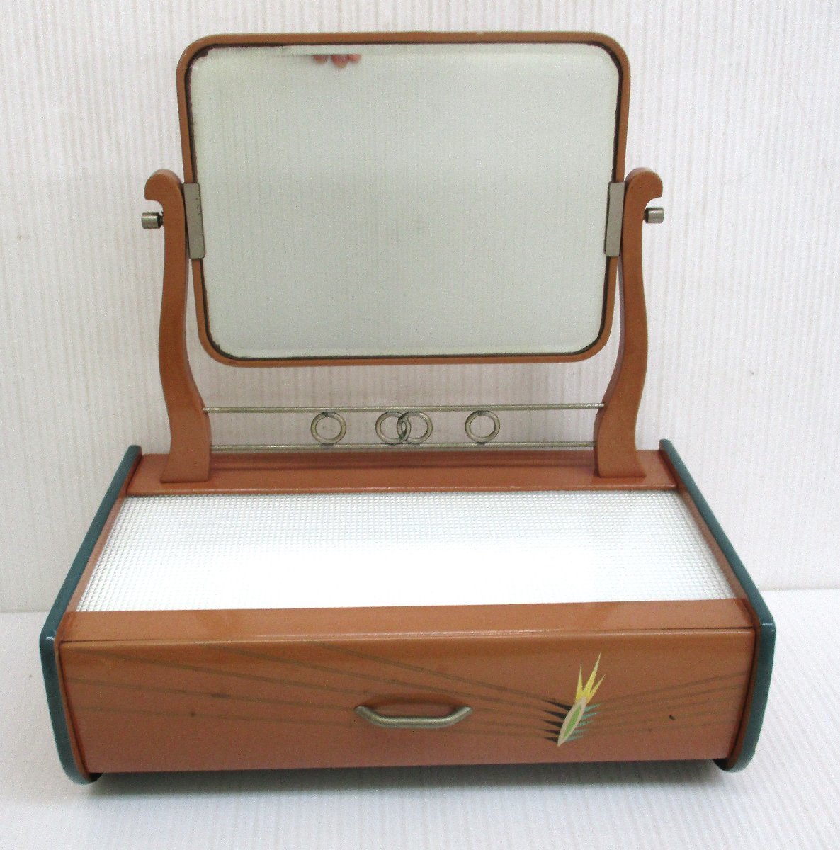 * 96289 Mini dresser mirror compact dresser Showa Retro no start rujik width 31.5 × depth 17 × height 32.5 used beautiful goods *
