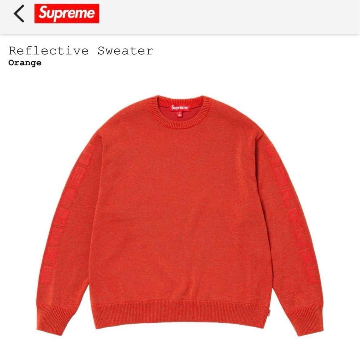 Supreme Reflective Sweater "Orange" Lサイズ