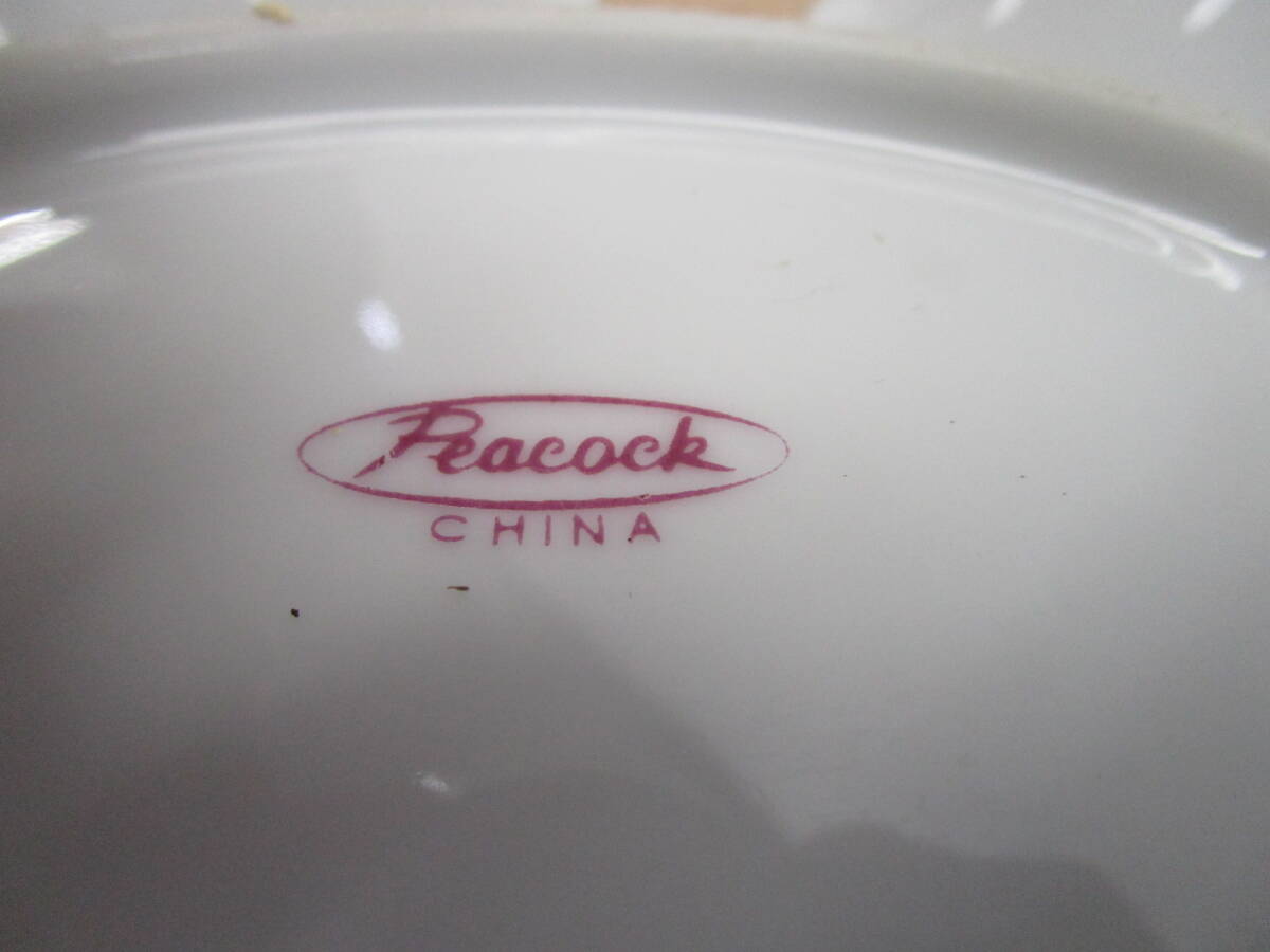 N492★peacock china カレー皿 洋食器 スープ皿 ボウル 6枚セット ストーンウェア★未使用品の画像10