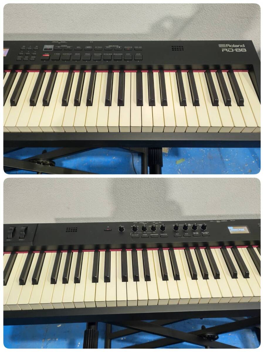吉海M7 Roland ローランド RD-88 電子ピアノ 88鍵 鍵盤楽器 デジタルピアノ ステージピアノ 譜面台 椅子 動作確認済み 現状品_画像2