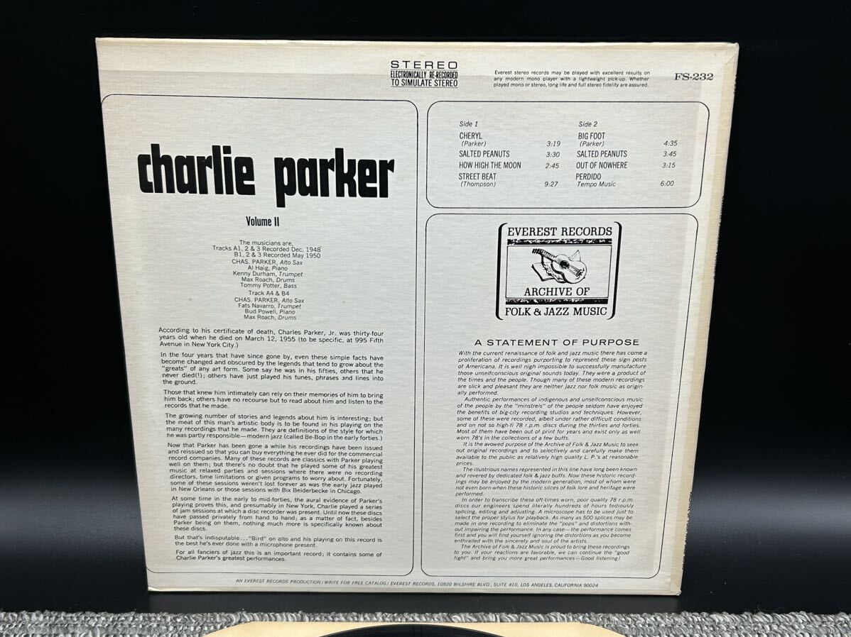 １９００ レコード ＬＰ チャーリーパーカー / Charlie Parker Volume.Ⅱの画像5