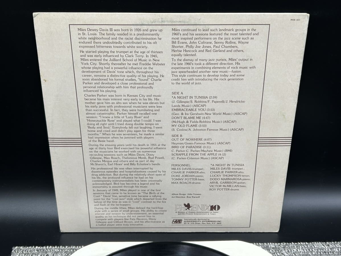 １９５５ レコード ＬＰ CHARLIE PARKER/BIRD & MILES/MILES DAVISの画像5