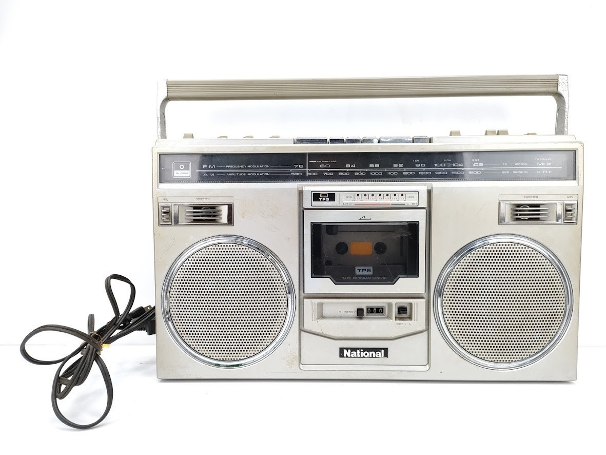 10 ナショナル RX 5100 ディスコ X ラジカセ ステレオ 通電確認済 ジャンク National◆ラジオ カセット レコーダー オーディオ 機器 レトロの画像1