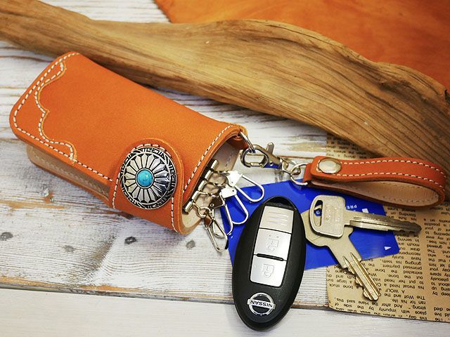  turquoise leather key case cow book@ cow leather smart key key holder attaching cow book@nme Camel 