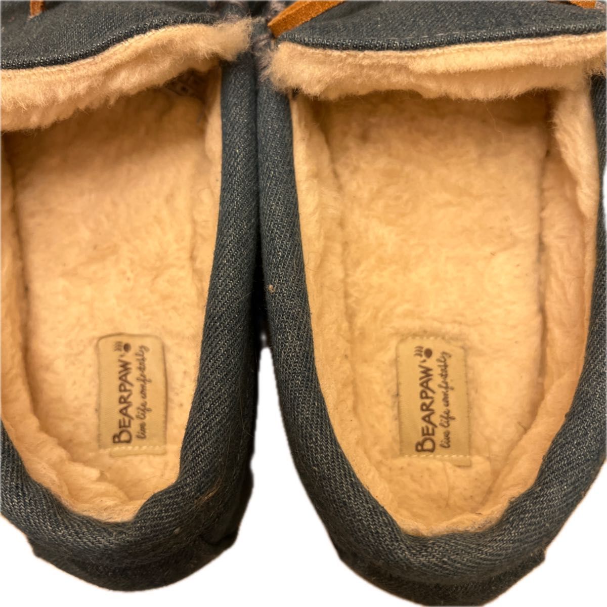 美品　ベアパウ　モカシン　BEARPAW  デニム　サイズ7 24cm 靴 レディース　