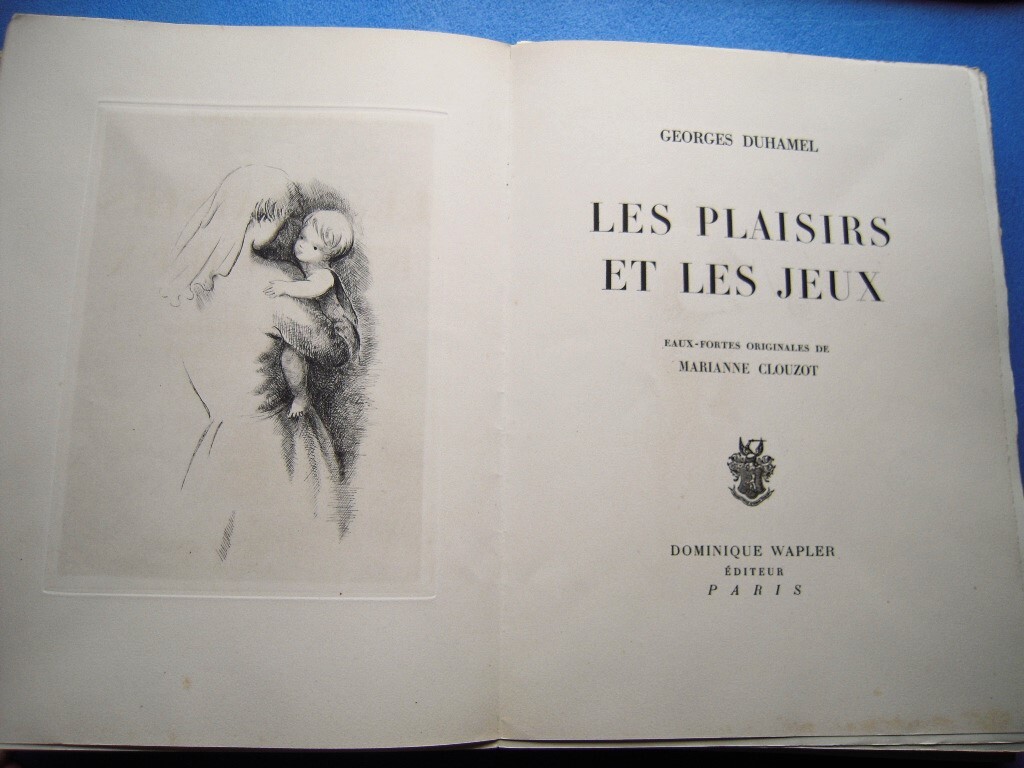 マリアンヌ・クルゾーオリジナル銅版画21点！ジョルジュ・デュアメル『楽しみと遊び Les Plaisirs et les Jeux』限50 1946 2スイート欠_画像2