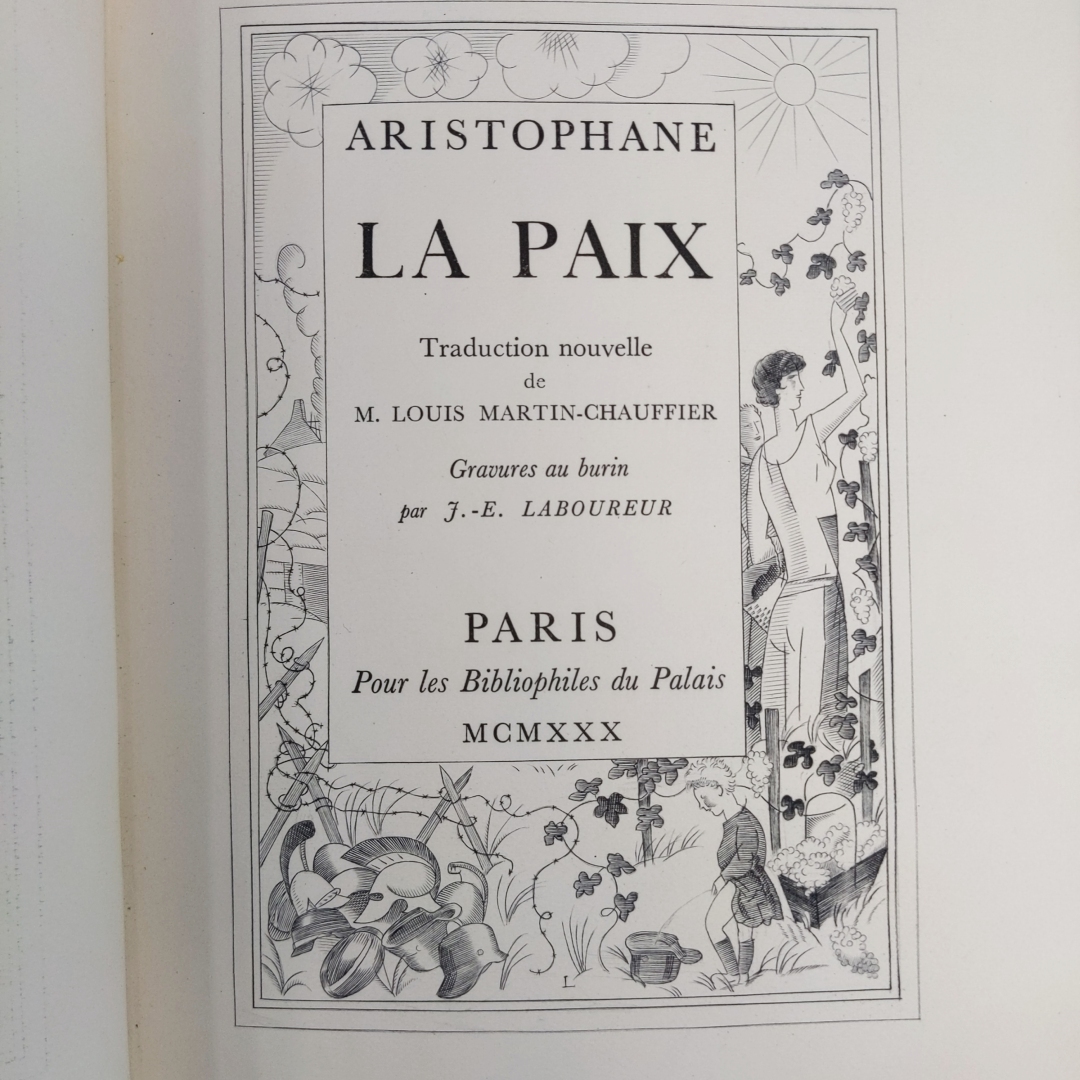 「J.-E.ラブルール銅版挿画25点 アリストパネス『平和 La Paix』限200 1929 Aristophane Gravures de burin par Jean Emile Laboureur」_画像6