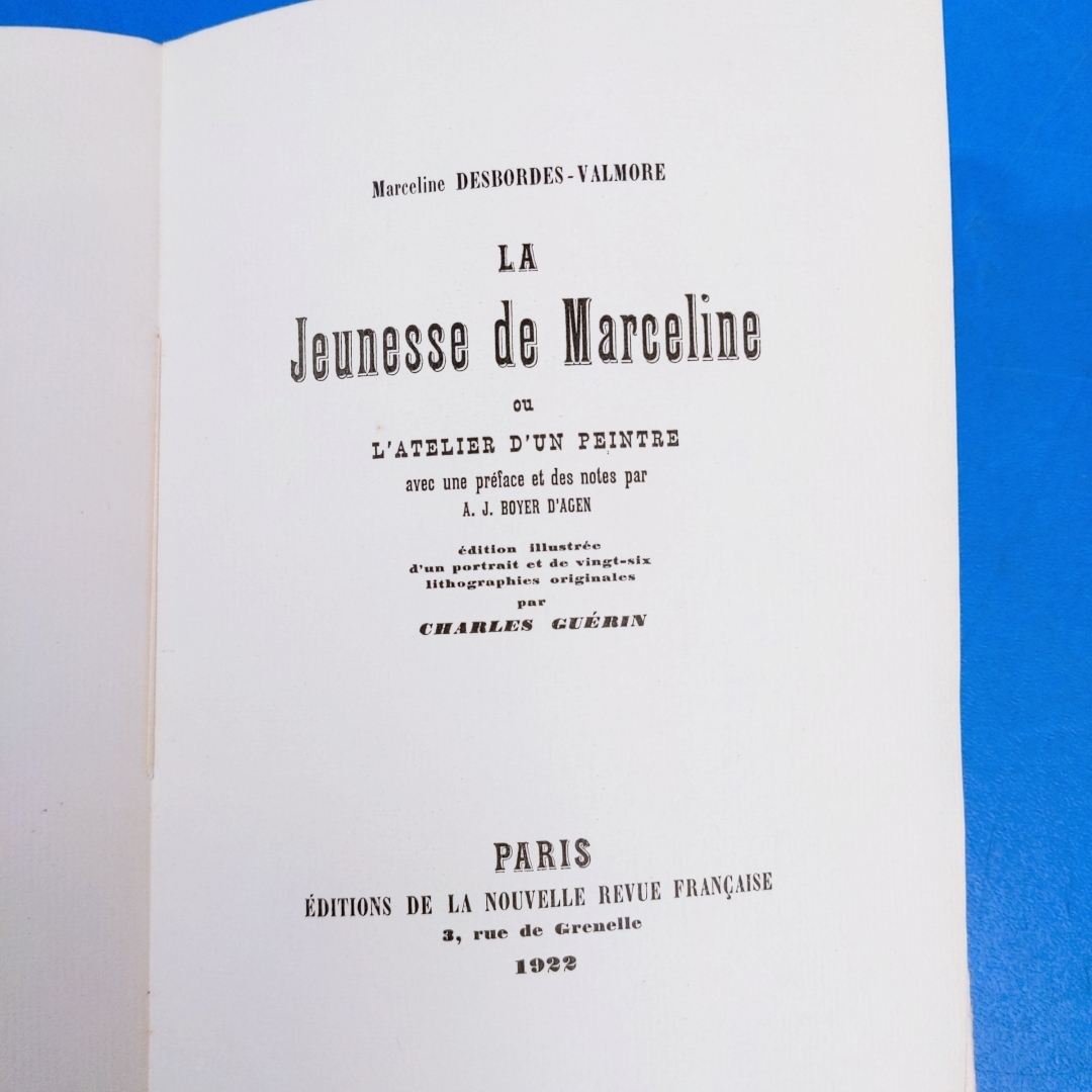 シャルル・ゲラン挿画本オリジナルリト27点！限400 1922 デボルド＝ヴァルモール『マルスリーヌの青春時代 またはある画家のアトリエ』La J_画像3