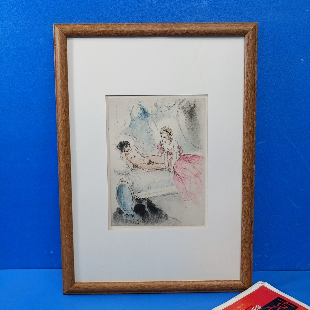 「ルイ・イカール手彩色銅版画 3 1947頃 額装」_画像1