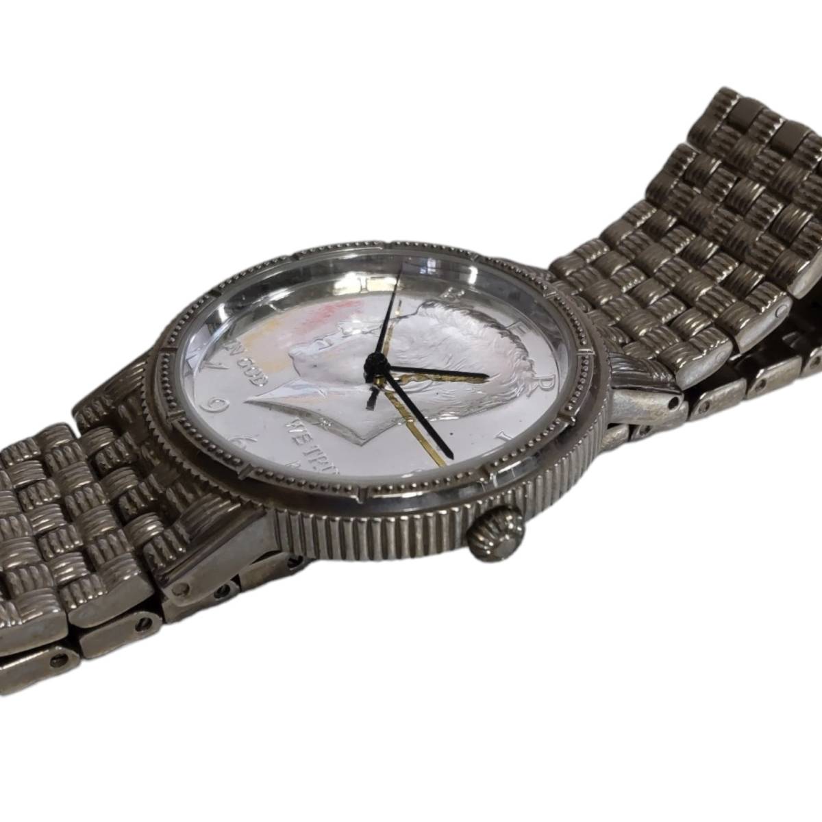 【中古品】KENNEDY SILVER Coin Watch ケネディ シルバー コイン ウォッチ クォーツ 腕時計 メンズ時計 本体のみ L59208RDの画像2