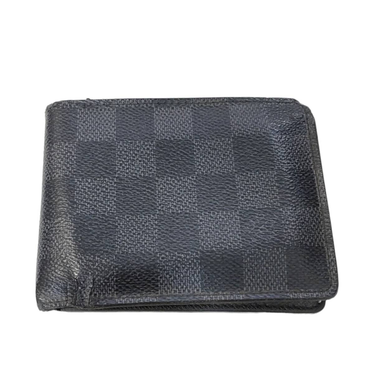 【中古品】LOUIS VUITTON ルイヴィトン ダミエグラフィット 折り畳み財布 メンズ財布 グレー 本体のみ L60016RK_画像1