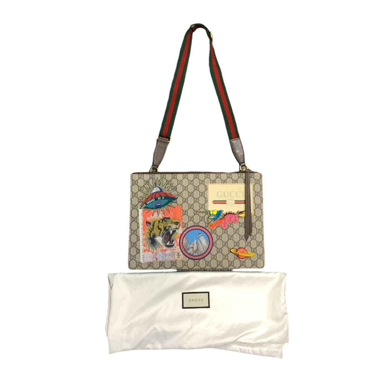 ◆中古品◆グッチ GUCCI GGスプリーム クーリエ 2way クラッチ ショルダー バッグ ベージュ マルチカラー 474083 204991 Q56306NA