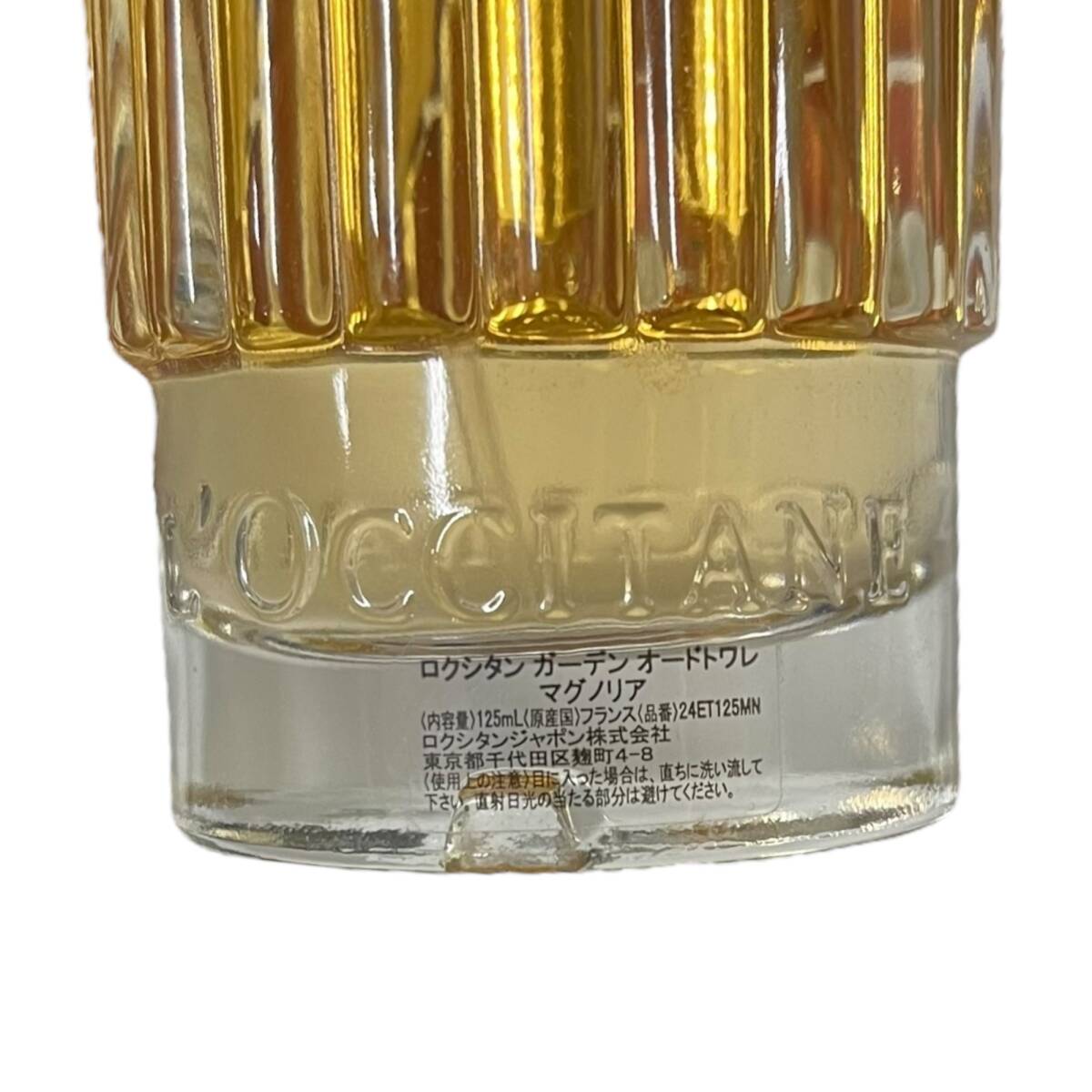 【中古品】L'OCCITANE EAU du VAL ロクシタン ガーデン オードトワレ マグノリア フタ部分欠損 新品時125ml残量8割程度 E60769RD_画像3