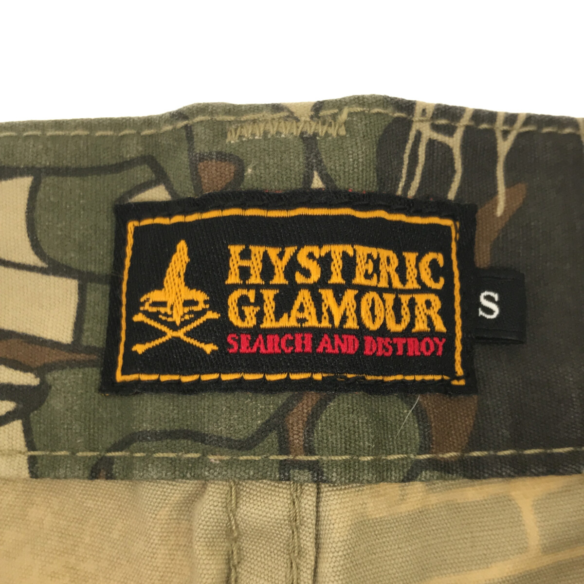 ◆中古品◆ヒステリックグラマー HYSTERIC GLAMOUR カーゴパンツ カモフラージュ柄 ロゴ Sサイズ 総柄 メンズ ワークパンツ Q50610NSD_画像4