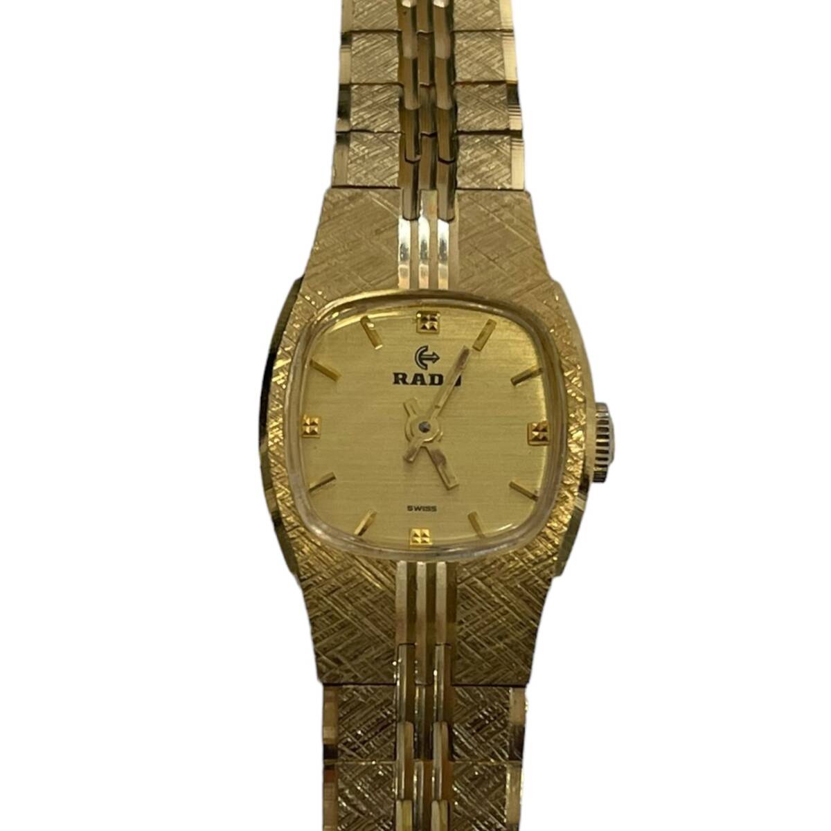 【中古品】RADO ラドー 手巻き ゴールド レディース腕時計 バックル不良 箱無し 本体のみ hiL6152ROの画像1