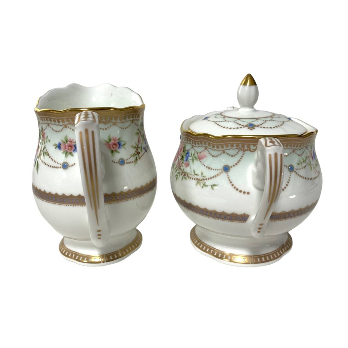 ◆中古品◆ Noritake ノリタケ bone china ボーンチャイナ アフロディーテ シュガーポット ミルクポット セット 食器 クリーマー kyP7992N_画像4