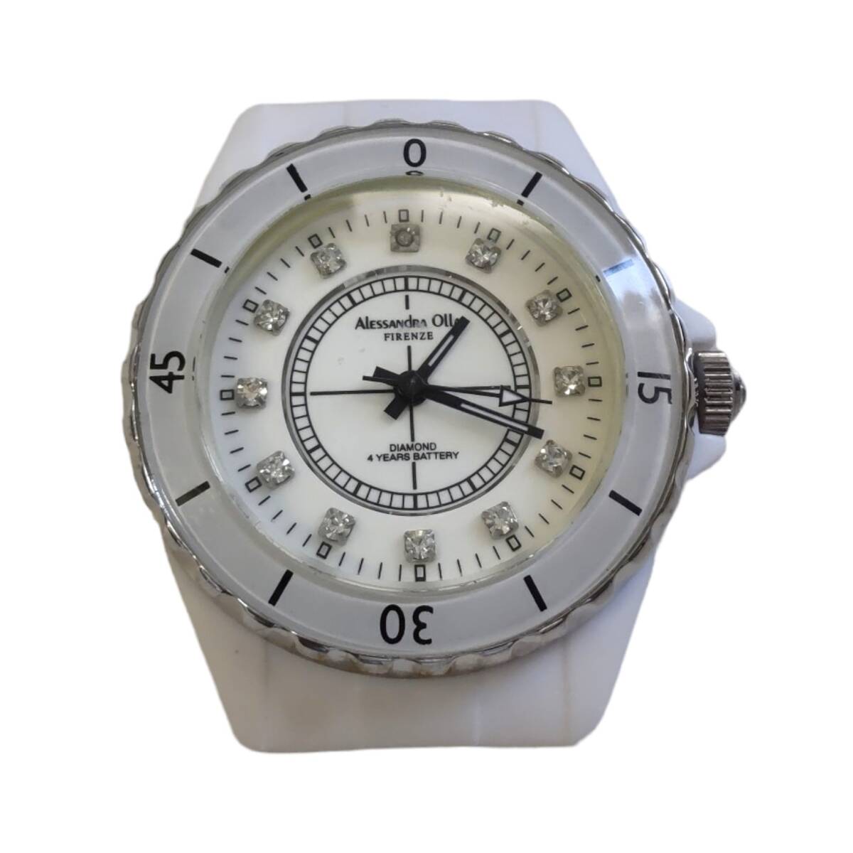 【中古品】 腕時計 ノーブランド クォーツ ホワイト 文字盤 ベルト無し 動作確認済み 本体のみ N58705RDの画像1