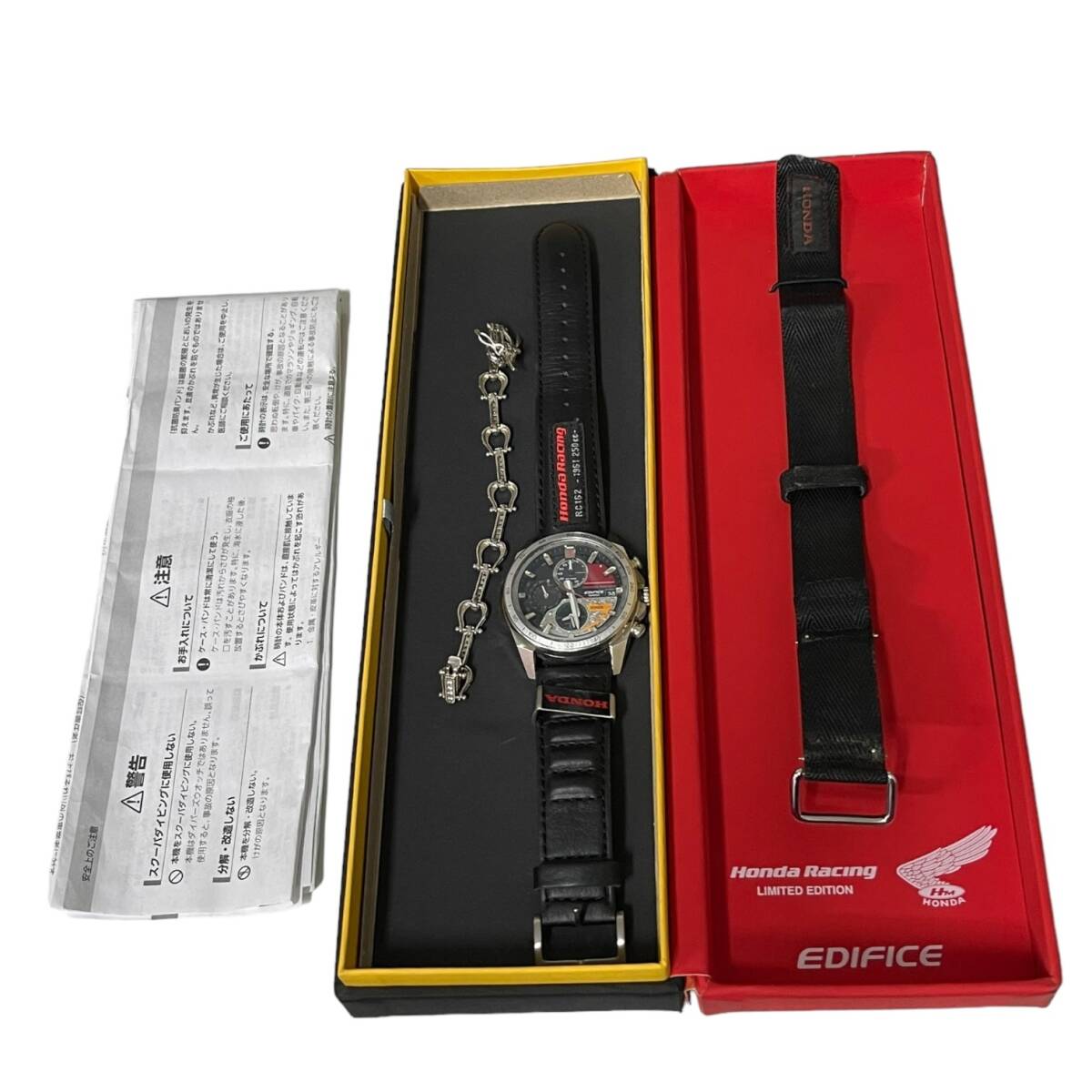 【中古品】CASIO カシオ EDIFICE エディフィス Honda Racing Limited Edition EQW-A2000HR-1AJR 電波時計 デイト メンズ L61584REの画像2