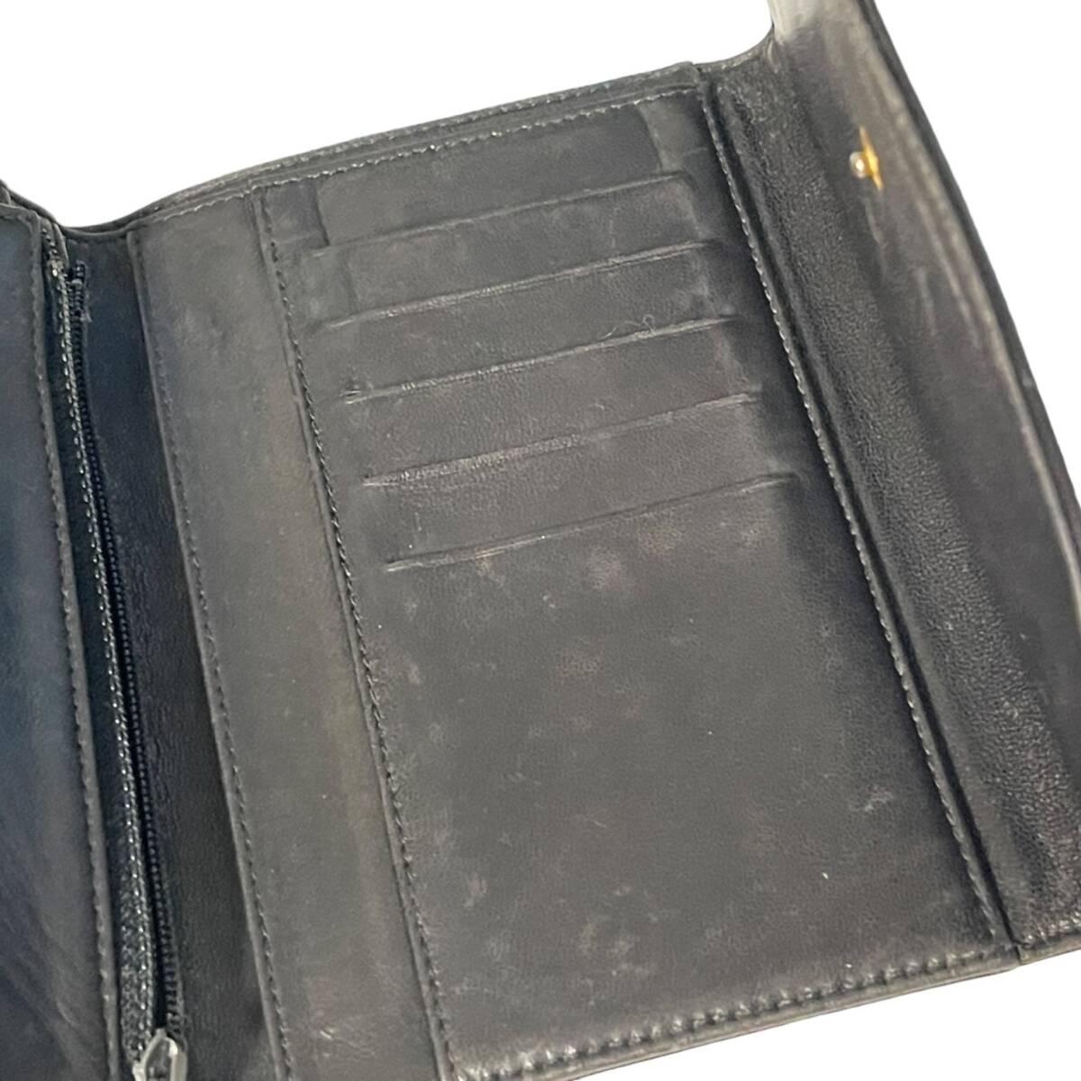 【中古品】 CHANEL シャネル 三つ折り 財布 ココマーク 黒 ブラック エナメル レディース ブランド 箱あり A61449RK_画像9