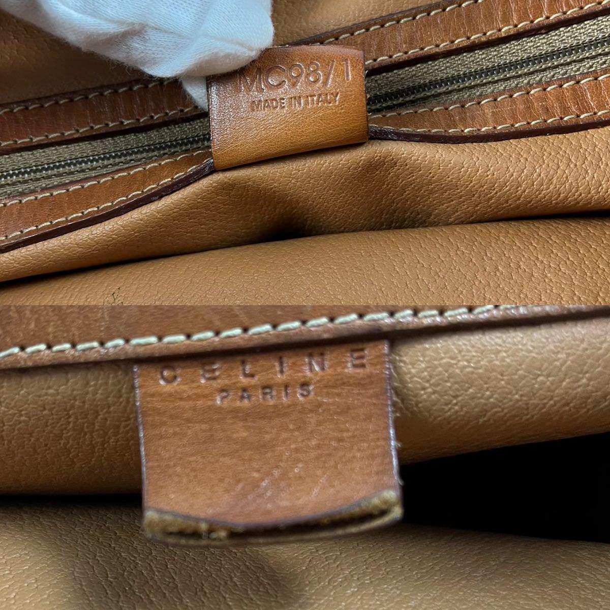 1円〜【入手困難品】 CELINE セリーヌ トートバッグ マカダム 肩掛け ブラウン レザー トリオンフ バケツ型 A4収納 ハンドバッグ_画像10