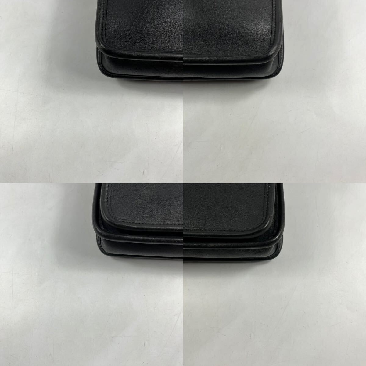 1 jpy ~[ hard-to-find goods ] OLD COACH Old Coach handbag 2way diagonal ..* black black Turn lock type shoulder bag original leather 