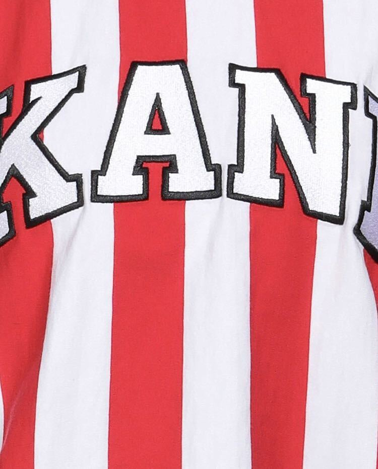  popular! Karl Kani new goods stripe pattern T-shirt KARL KANI black p height recommended free shipping 
