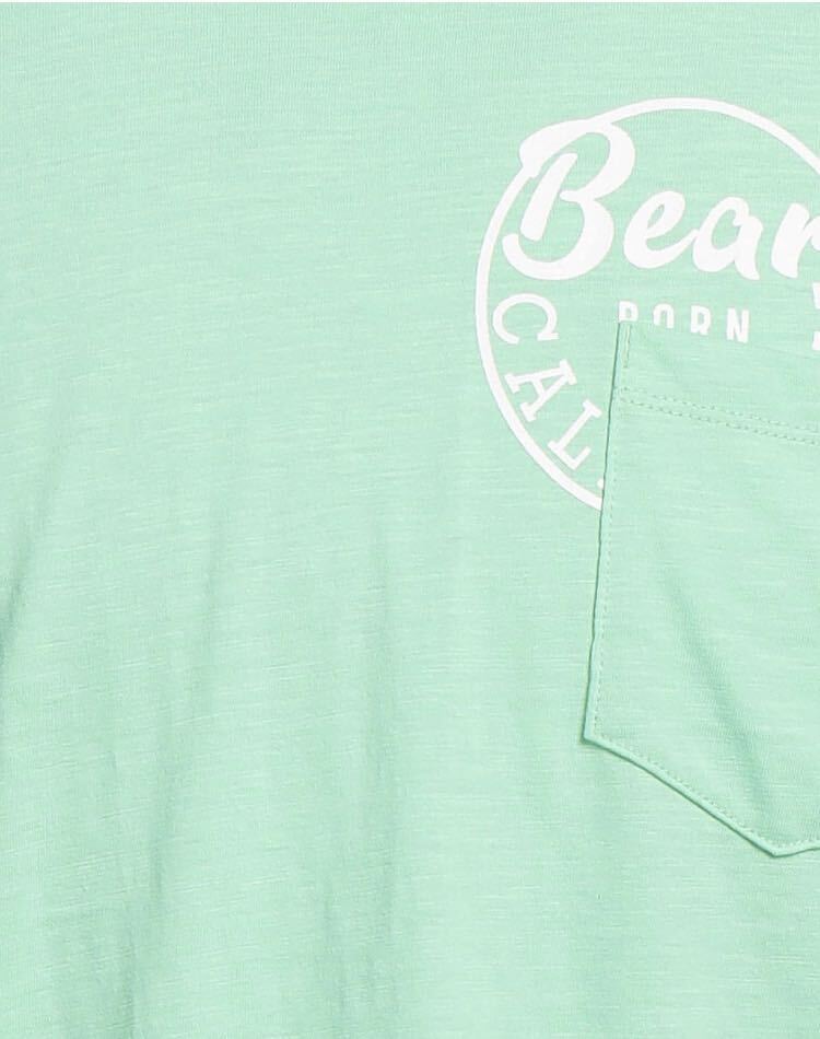 新品ベアーBEARライトグリーンの可愛い半袖TシャツSバックロゴTee