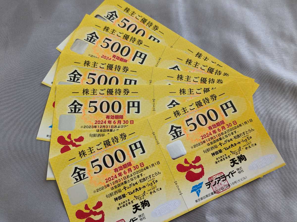 天狗●テンアランド株主優待券●5000円分●送料無料●即決有_画像1