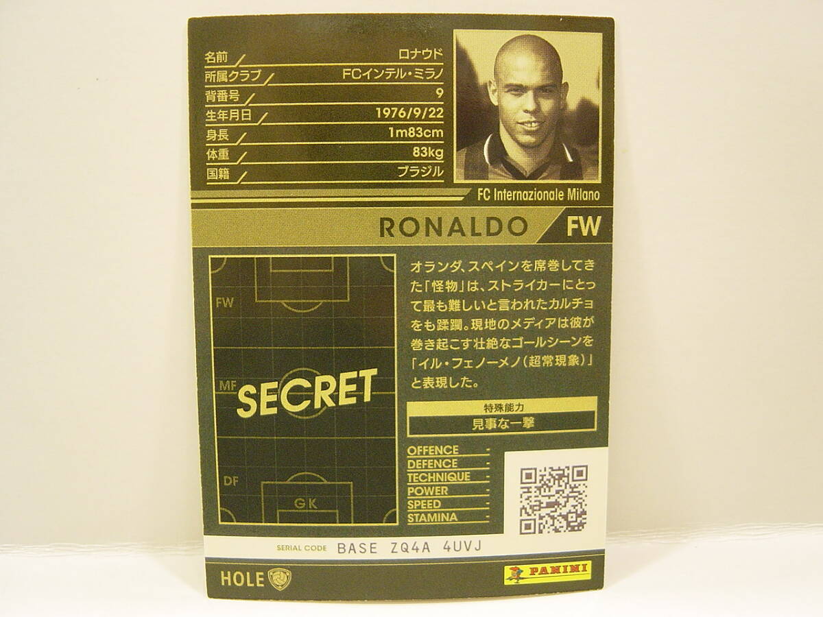 Panini WCCF 2016-2017 HOLE ロナウド　インテル RONALDO Luis Nazario 1976 Brazil　FC Inter Milano 1997-2002 History Of Legends_画像4