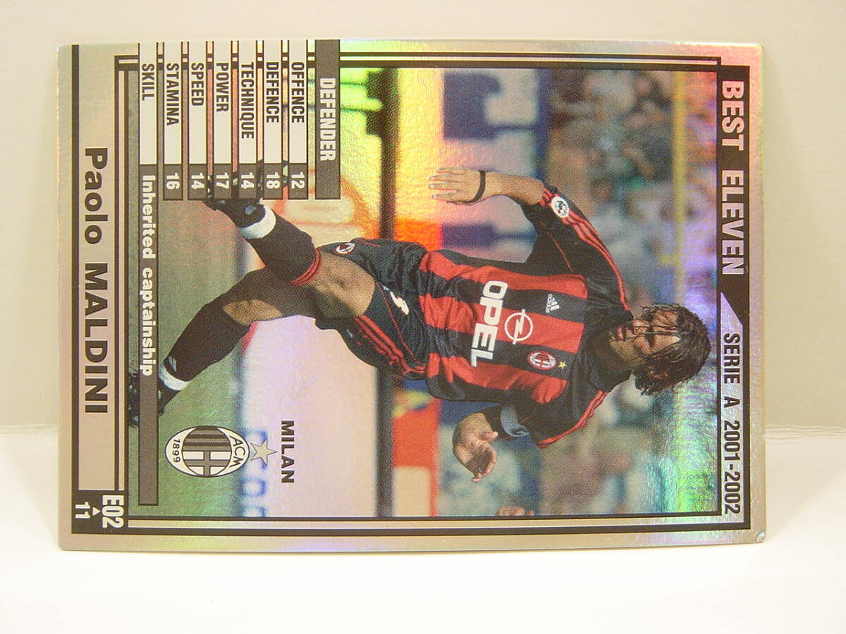 Panini WCCF 2001-2002 BE パオロ・マルディーニ　Paolo Maldini 1968 Italy　AC Milan 01-02 Serie A Best Eleven_画像3