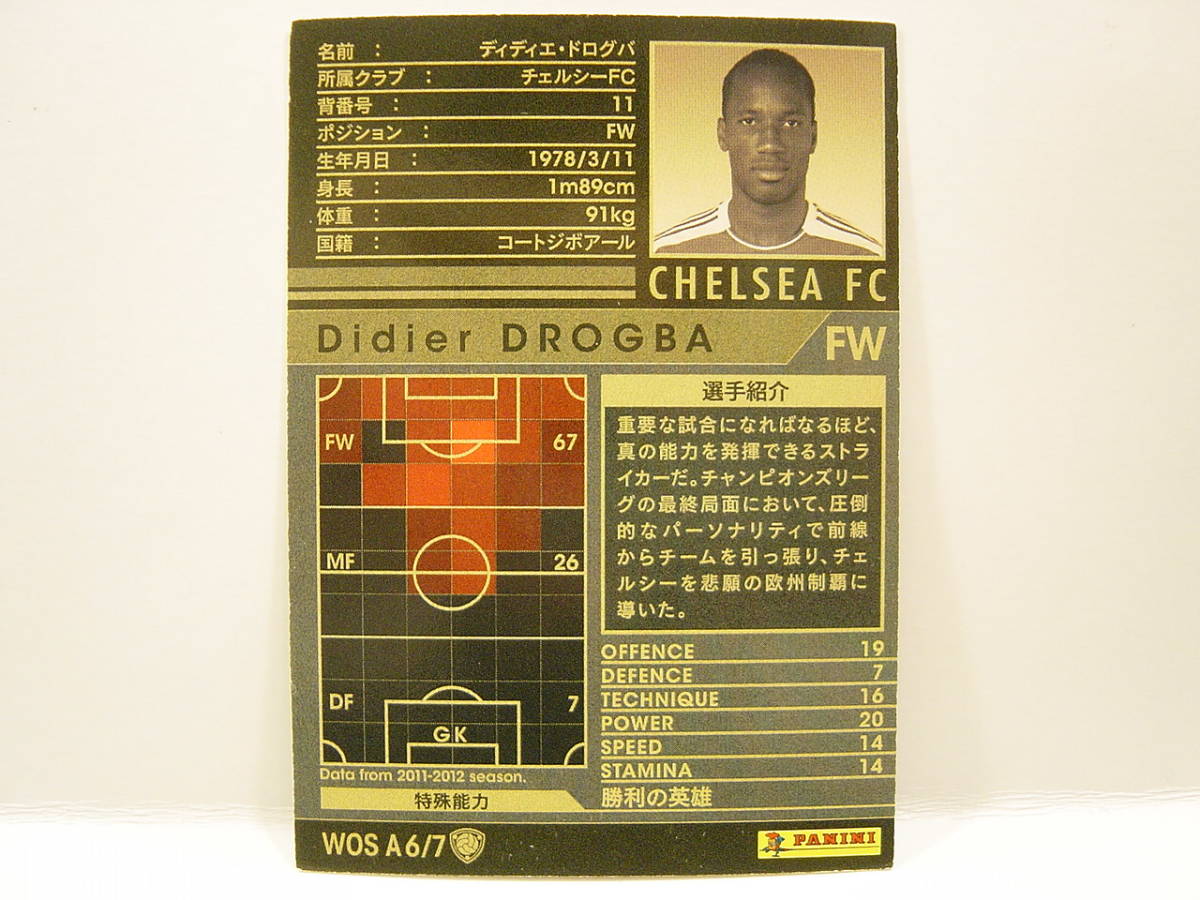 WCCF 2011-2012 WOS ディディエ・ドログバ Didier Drogba 1978 Cote d'Ivoire No.11 Chelsea FC 11-12 World Superstarsの画像4